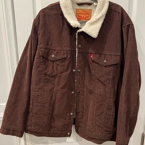 Levi's Chocolate Brown Sherpa Collar Jacket